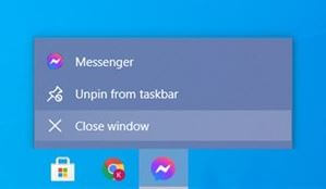 Taskbar > Chọn Close window